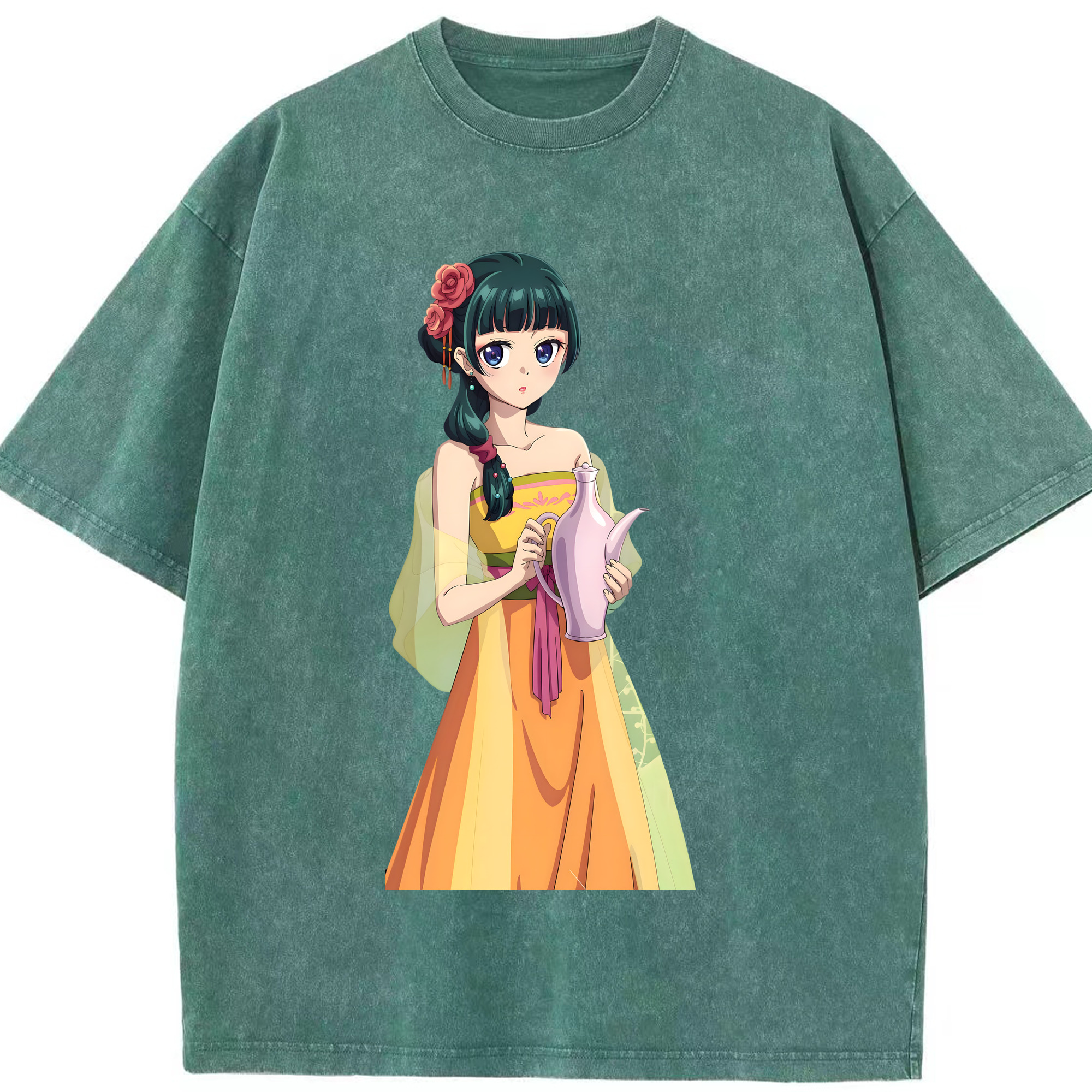 （画像用） 薬屋のひとりごと The Apothecary Diaries 綿100% ヴィンテージ風 半袖Tシャツ（フロントプリント）